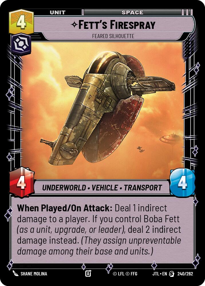 Fett's Firespray - Feared Silhouette (240/257) [Jump to Lightspeed]