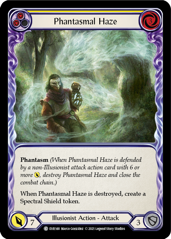 Phantasmal Haze (Yellow) [EVR148] 1st Edition Rainbow Foil