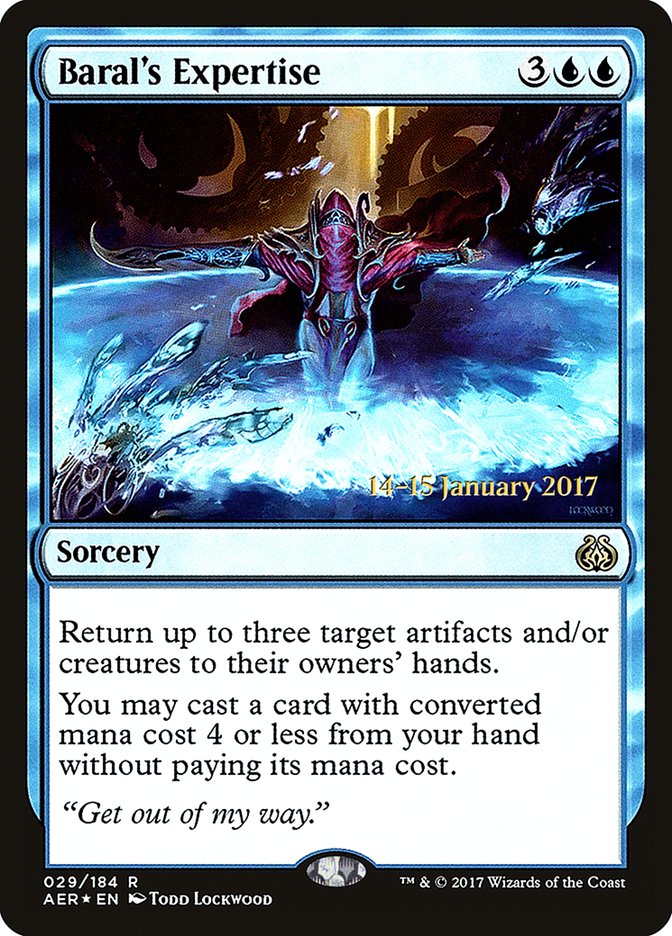 Baral's Expertise  (Prerelease) [Aether Revolt Prerelease Promos] (PAER 29S)