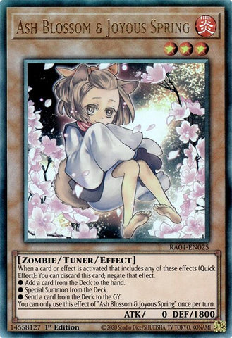 Ash Blossom & Joyous Spring (Alternate Art) [RA04-EN025] Ultimate Rare