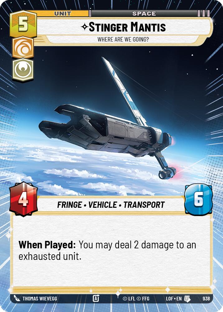 Stinger Mantis (938) - Where Are We Going? (Hyperspace Foil) (938) [Legends of the Force]