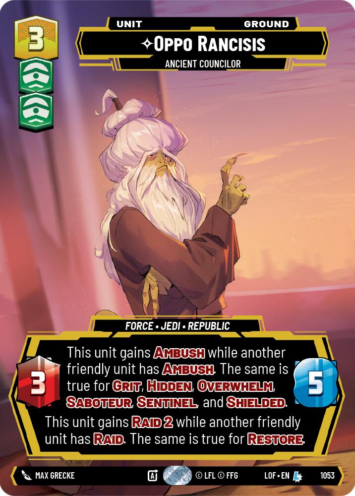 Oppo Rancisis (1053) - Ancient Councilor (Prestige) (1053) [Legends of the Force]
