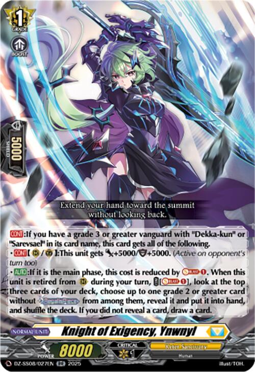 Knight of Exigency, Ynwnyl (DZ-SS08/027EN) [DZ-SS08: Festival Booster 2025]