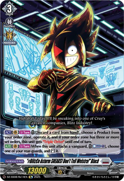 "#BlitzCo Asturm SNEAKS! Don't Tell Welstra!" Black (DZ-SS08/Re14EN) [DZ-SS08: Festival Booster 2025]