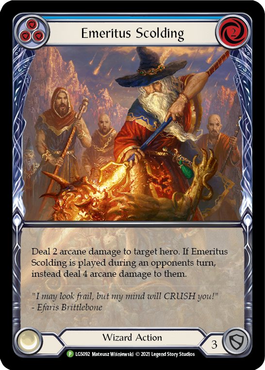 Emeritus Scolding (Blue) [LGS092] (Promo)  Rainbow Foil