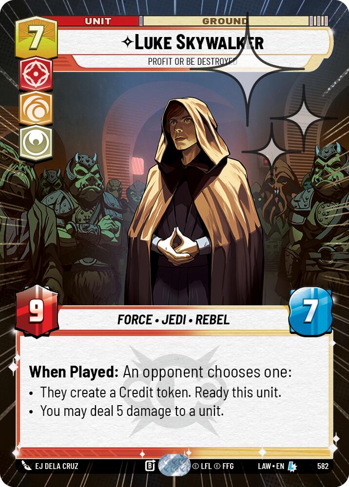 Luke Skywalker - Profit or Be Destroyed (344) (Hyperspace Foil) (344) [A Lawless Time]