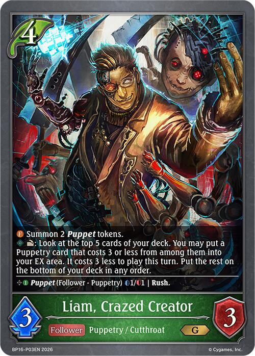 Liam, Crazed Creator - P03 (Foil) (BP16-P03EN) [Advent of Genesis]