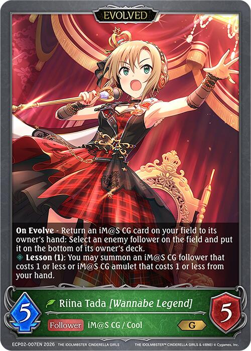 Riina Tada [Wannabe Legend] (Evolved) (ECP02-007EN) [THE IDOLM@STER CINDERELLA GIRLS]