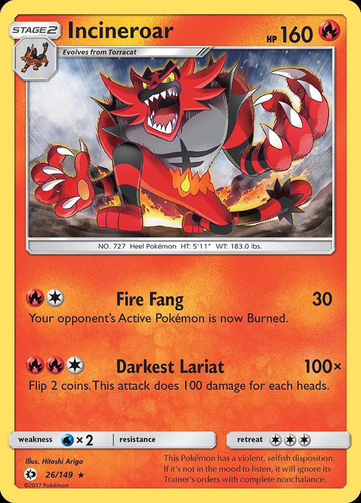 Incineroar (SM Base Set) (26/149) [Theme Deck Exclusives]