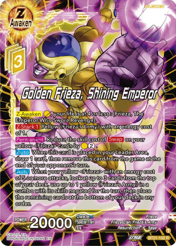 Golden Frieza, Shining Emperor (BT21-102) [ZENKAI Series: Set 04]