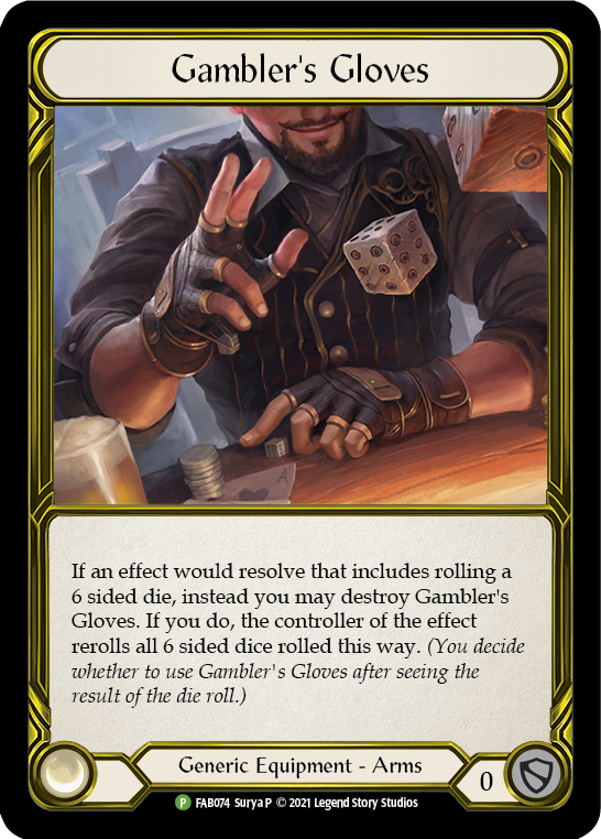 Gambler's Gloves [FAB074] (Promo)  Cold Foil
