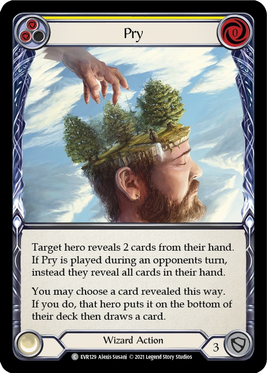 Pry (Yellow) [EVR129] 1st Edition Rainbow Foil