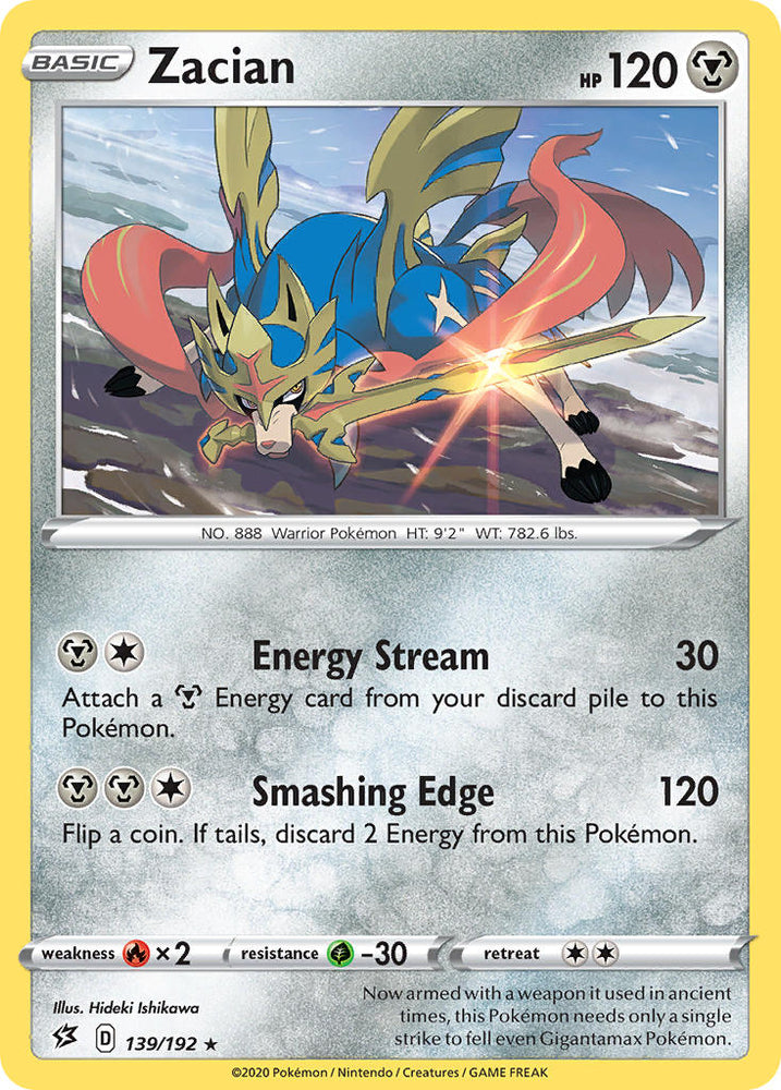 Zacian (Cracked Ice Holo) (139/192) [Theme Deck Exclusives]