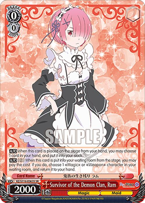 Survivor of the Demon Clan, Ram (SR) (RZ/S116-E063S) [Re:ZERO -Starting Life in Another World- Vol.3]