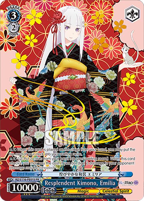 Resplendent Kimono, Emilia (PR) (Foil) (RZ/S116-PE01S) [Re:ZERO -Starting Life in Another World- Vol.3]