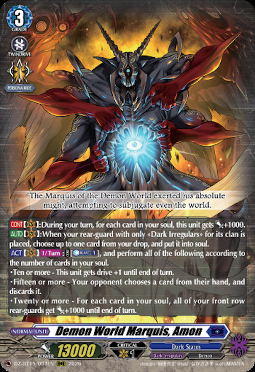 Demon World Marquis, Amon (DZ-BT15/007EN) [Strike of Illusionary Shadows]