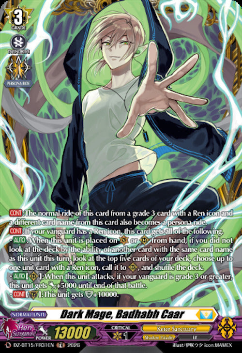 Dark Mage, Badhabh Caar (DZ-BT15/FR31EN) [Strike of Illusionary Shadows]