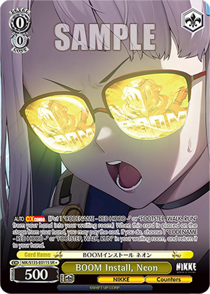 BOOM Install, Neon (NIK/S135-E011S) (SR) [GODDESS OF VICTORY: NIKKE Vol.2]
