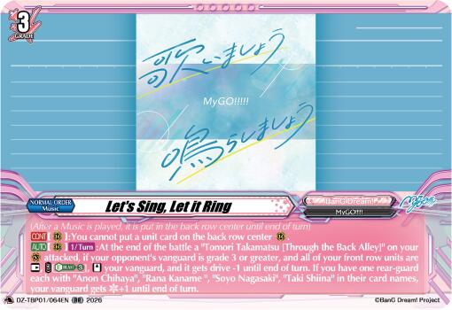Let's Sing, Let it Ring (DZ-TBP01/064EN) [BanG Dream! Girls Band Party!]