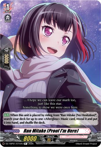 Ran Mitake [Proof I'm Here] (DZ-TBP01/071EN) [BanG Dream! Girls Band Party!]