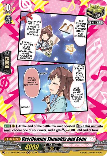 Overflowing Thoughts and Song (A) (Holo Rare) (DZ-TBP01/H02aEN) [BanG Dream! Girls Band Party!]