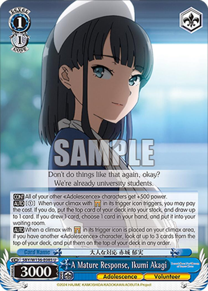 A Mature Response, Ikumi Akagi (SBY/W136-E085) [Rascal Does Not Dream of Santa Claus]