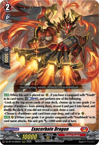 Exacerbate Dragon (DZ-BT16/002EN) [Parallactic Dawn]