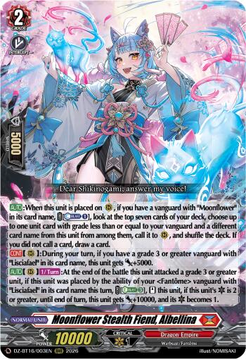 Moonflower Stealth Fiend, Albellina (DZ-BT16/003EN) [Parallactic Dawn]