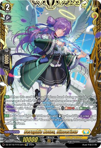Seraphic Notes, Sinceriete (DZ-BT16/FFR13EN) [Parallactic Dawn]