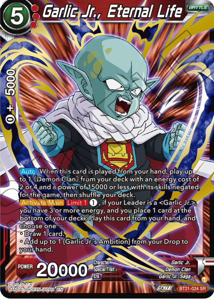 Garlic Jr., Eternal Life (BT21-024) [ZENKAI Series: Set 04]