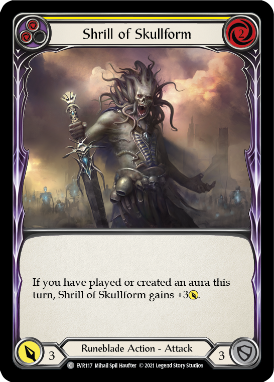 Shrill of Skullform (Yellow) [EVR117] 1st Edition Rainbow Foil
