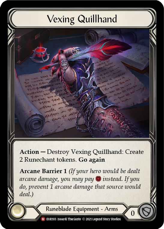 Vexing Quillhand [EVR103] 1st Edition Cold Foil