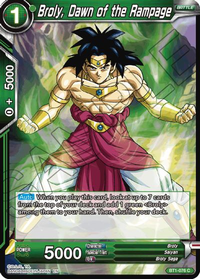 Broly, Dawn of the Rampage (Reprint) [BT1-076]