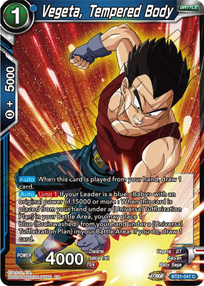 Vegeta, Tempered Body (BT21-047) [ZENKAI Series: Set 04]