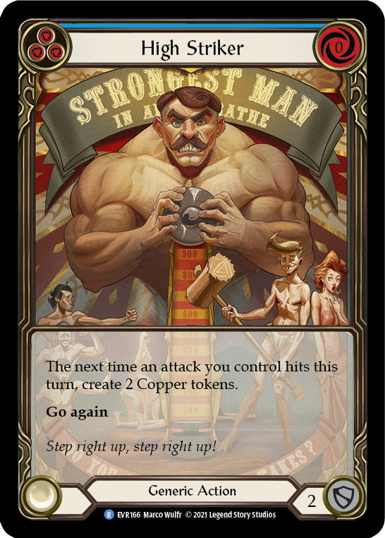 High Striker (Blue) [EVR166] 1st Edition Extended Art Rainbow Foil