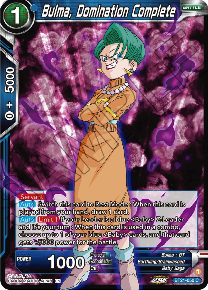 Bulma, Domination Complete (BT21-050) [ZENKAI Series: Set 04]