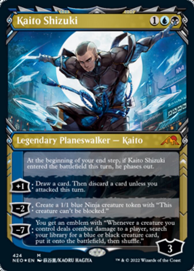 Kaito Shizuki (Showcase) (Foil Etched) [Kamigawa: Neon Dynasty] (NEO 424)