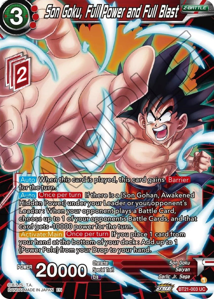 Son Goku, Full Power and Full Blast (BT21-003) [ZENKAI Series: Set 04]