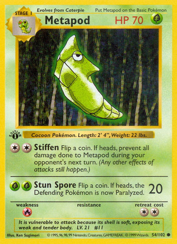 Metapod (54/102) [Base Set 1st Edition]