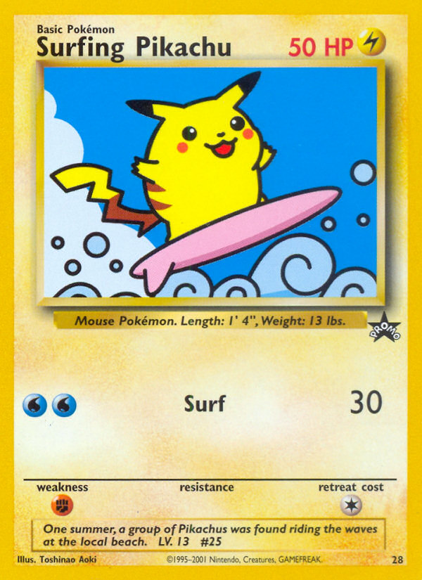 Surfing Pikachu (28) [Wizards: Black Star Promos]