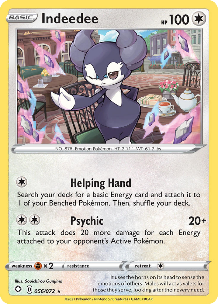 Indeedee (56/072) (Theme Deck Exclusive) [Sword & Shield: Shining Fates]