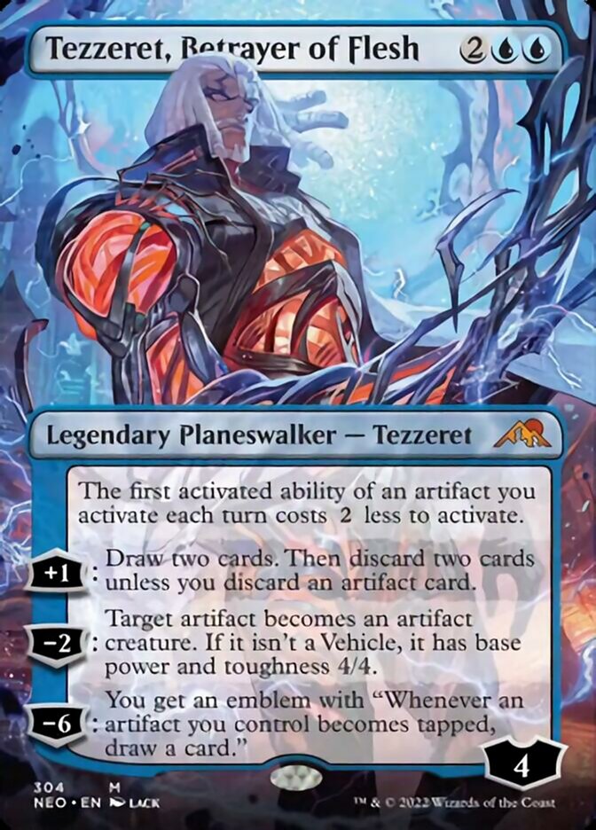 Tezzeret, Betrayer of Flesh (Borderless) [Kamigawa: Neon Dynasty] (NEO 304)