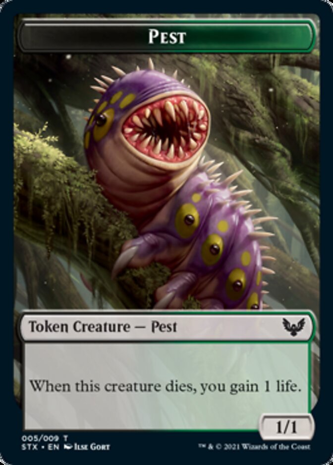 Pest Token [Strixhaven: School of Mages Tokens] (TSTX 5)