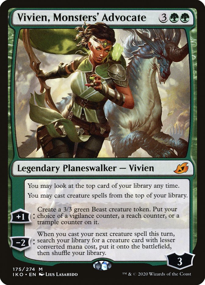 Vivien, Monsters' Advocate (Promo Pack) [Ikoria: Lair of Behemoths Promos] (PIKO 175P)