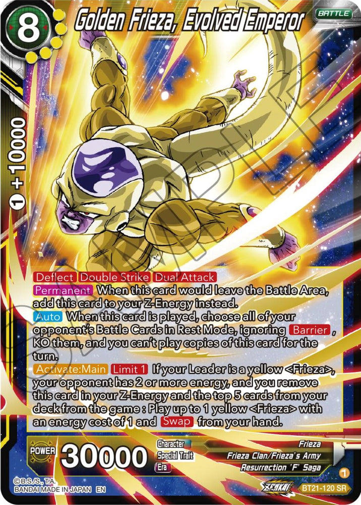 Golden Frieza, Evolved Emperor (BT21-120) [ZENKAI Series: Set 04]
