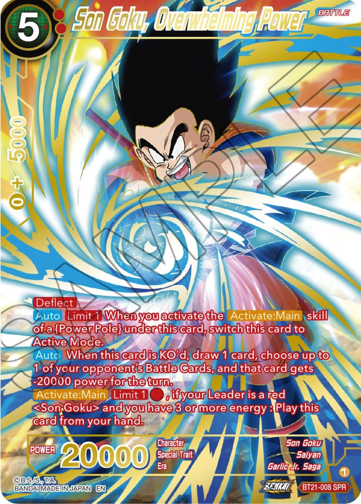 Son Goku, Overwhelming Power (SPR) (BT21-008) [ZENKAI Series: Set 04]