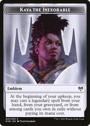 Human Warrior // Emblem - Kaya, the Inexorable Double-sided Token [Kaldheim Tokens]