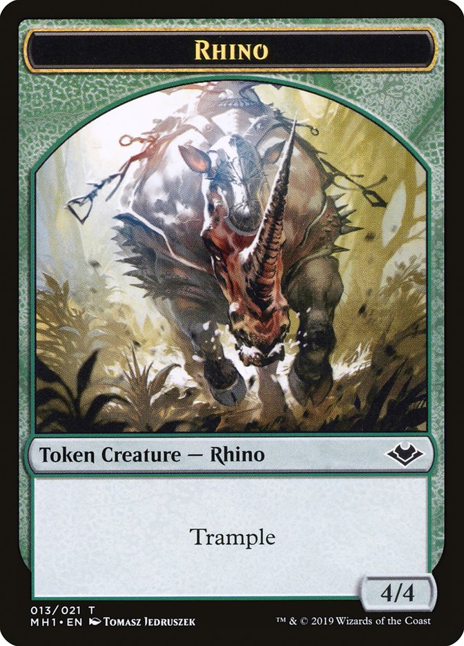 Bird (003) // Rhino (013) Double-sided Token [Modern Horizons Tokens]