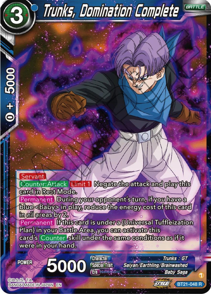 Trunks, Domination Complete (BT21-048) [ZENKAI Series: Set 04]