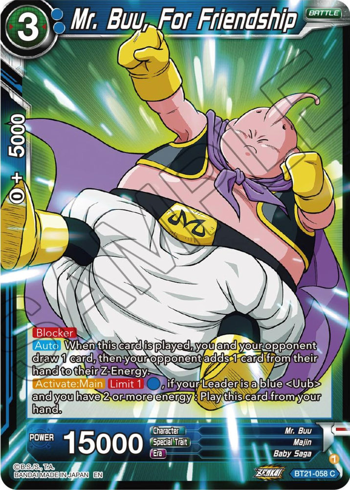 Mr. Buu, For Friendship (BT21-058) [ZENKAI Series: Set 04]